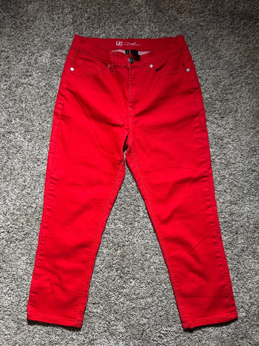 Diane Gilman DG2 Classic Red Cropped Ankle Skinny Jeans Women's Size 6